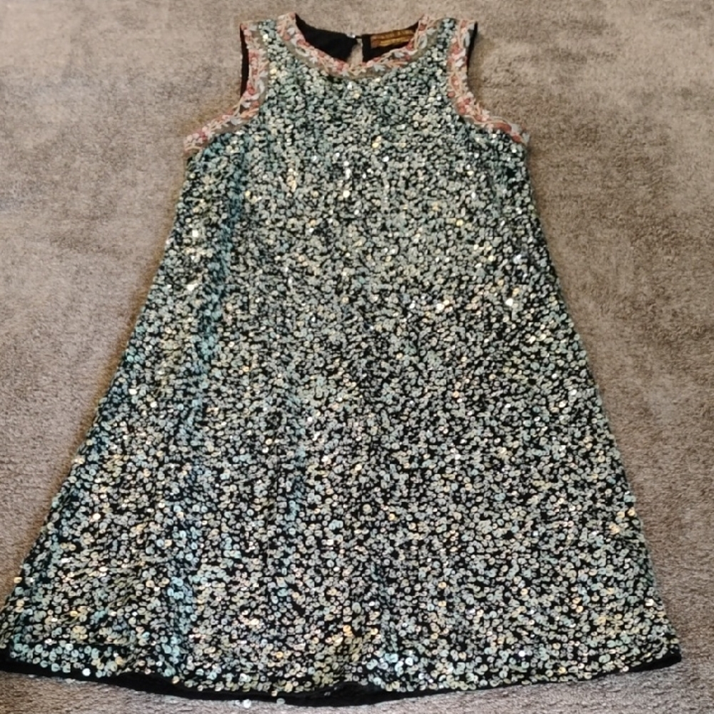 Varun Bahl Sequin Embroidered A-line Sleeveless Dress Anthropologie
